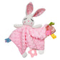 Soothe&Sense Baby Security Blanket with Teether Rattle Crinkle Fabrics & Taggies Soft Sensory Lovey Newborn Essentials Snuggle Stuffed Animal (Pink Bunny)