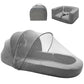 Cutebeams 4-in-1 Portable Baby Travel Bed and Sofa Baby Bassinet/Travel Pod Infant Co-Sleeper Bed with 2-in-1 Mosquito and Canopy for Newborn to 3 Years Size S Gray，Newborn Essentials Gift