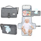 LANDICI Portable Diaper Changing Pad for Newborn Girl & Boy Travel Waterproof Baby Changing Pad with Smart Wipes Pocket Detachable Diaper Changing Mat Gifts for Baby Newborn Essentials Grey